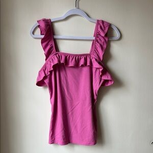 Ruffled Pink Sleeveless Top
